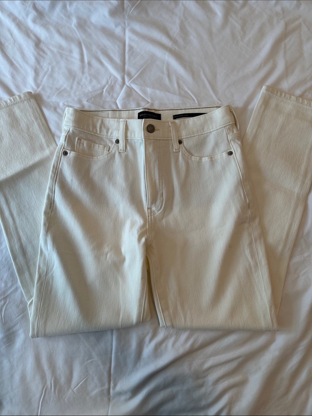 Banana Republic High-Rise Slim White Jeans